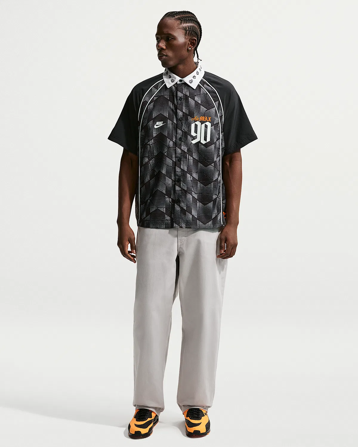 Мужская футболка для скейтбординга Nike SB Dri-FIT Bowler, Black/Bright Citrus — фото 4