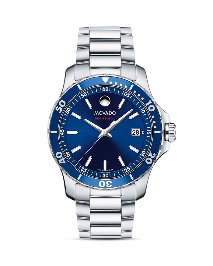 

Часы Movado Performance из нержавеющей стали серии 800, 40 мм, серебряный
