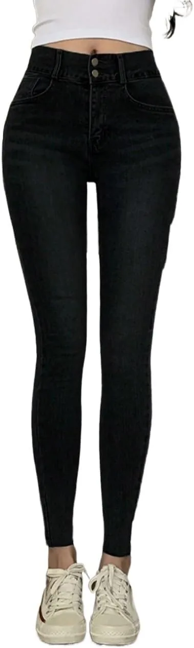 Generic Женские черные джинсы Casual Denim
