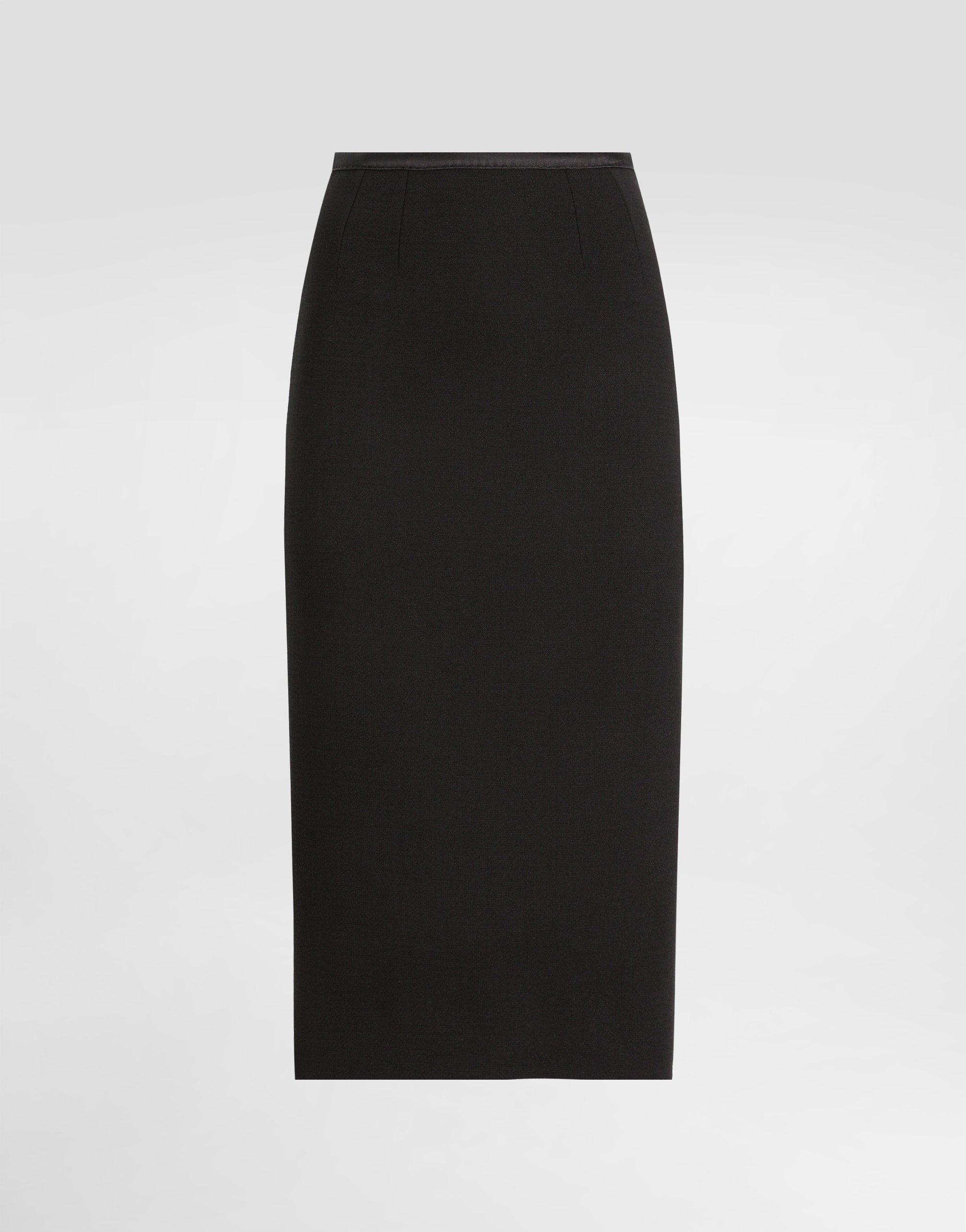 

Шерстяное креповое платье-футляр миди Dolce & Gabbana, черный