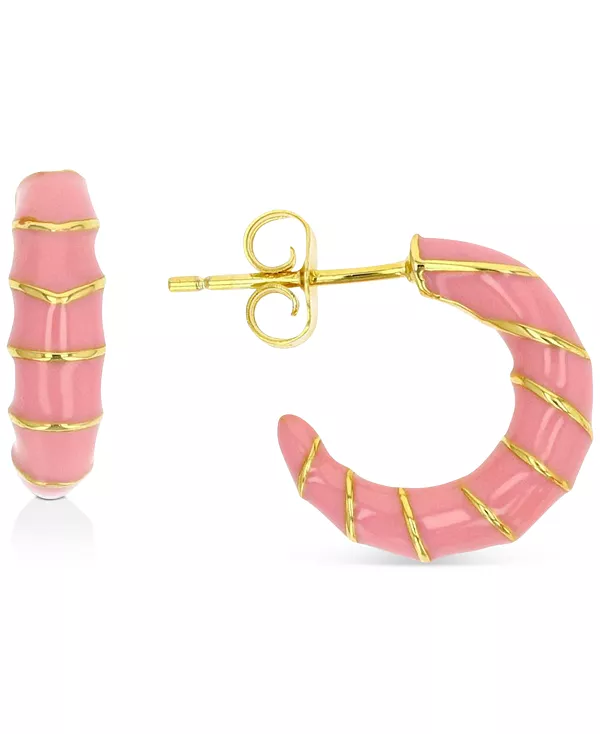 

Серьги-Кольца с эмалью из стерлингового серебра или 14-каратного золота поверх стерлингового серебра, 0,63 дюйма Macy'S, pink/gold