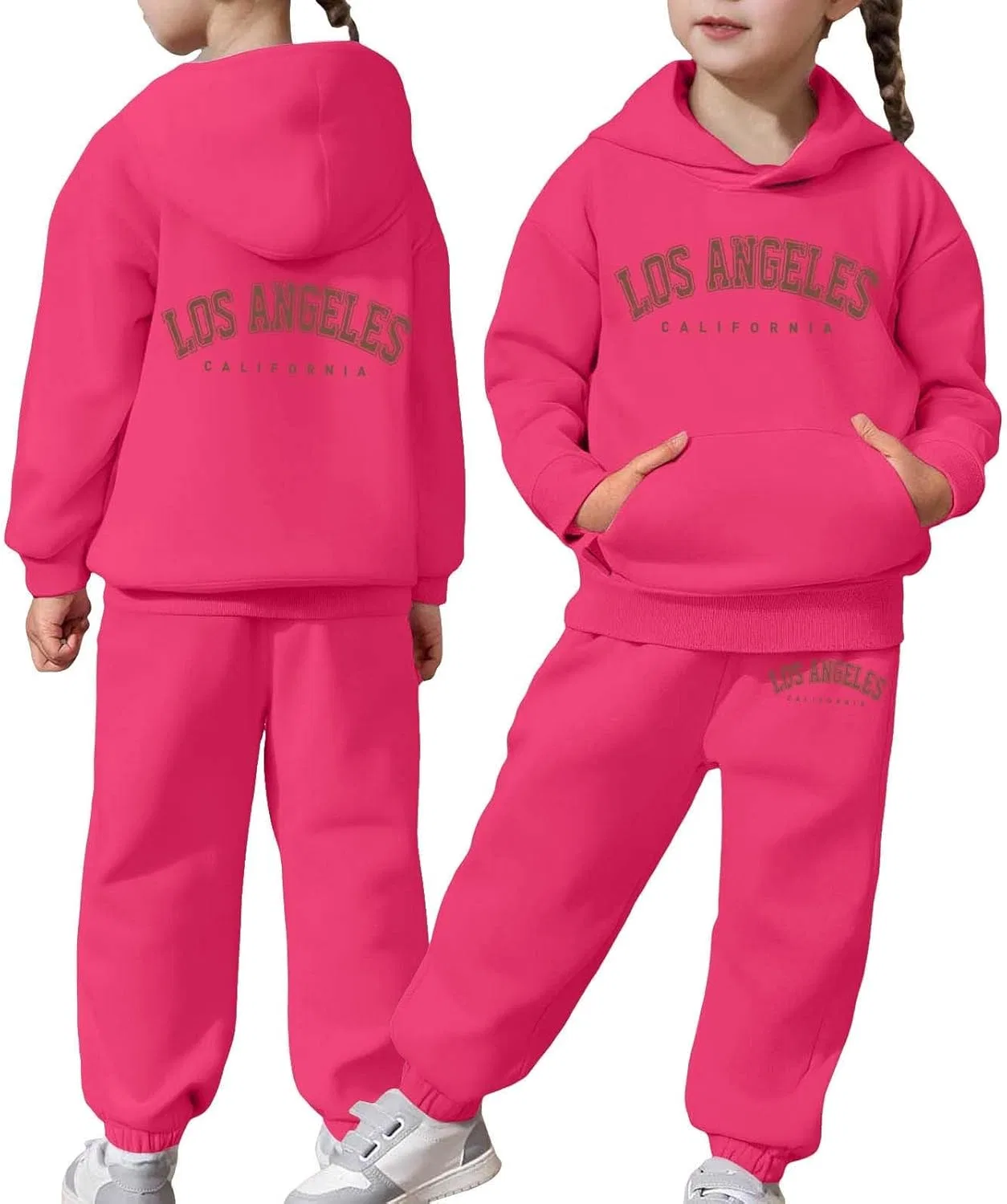 Детский спортивный костюм с принтом Brooklyn, Hot Pink, 2-13T