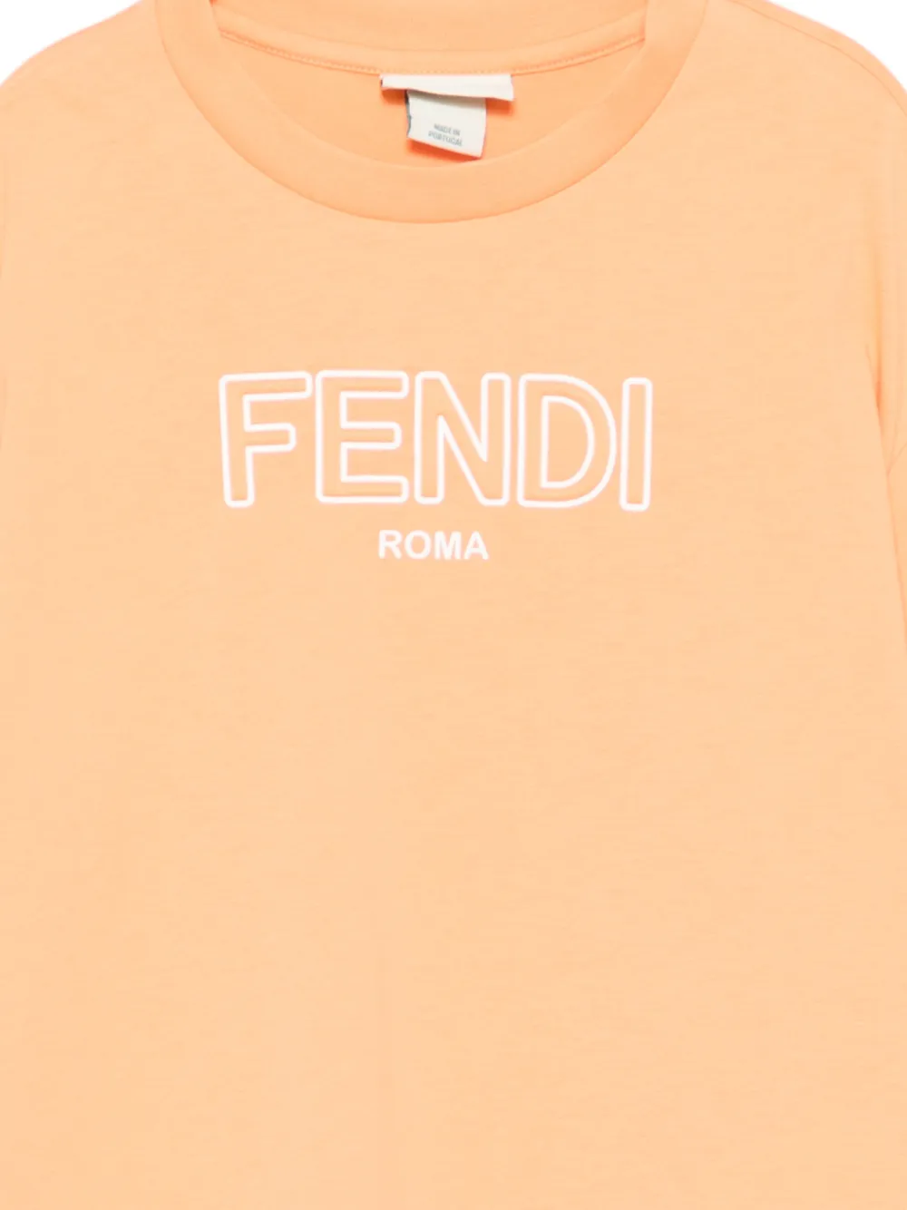 Футболка с логотипом Fendi Kids, оранжевый — фото 3