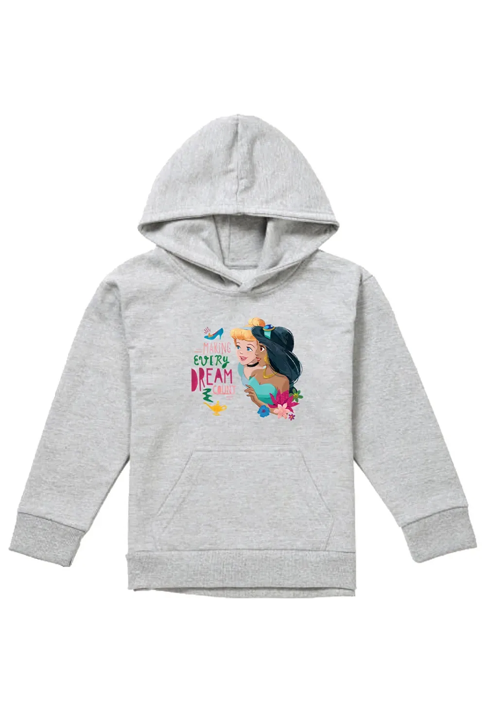 Худи детское Disney Princess Cinderella, Jasmine, серый