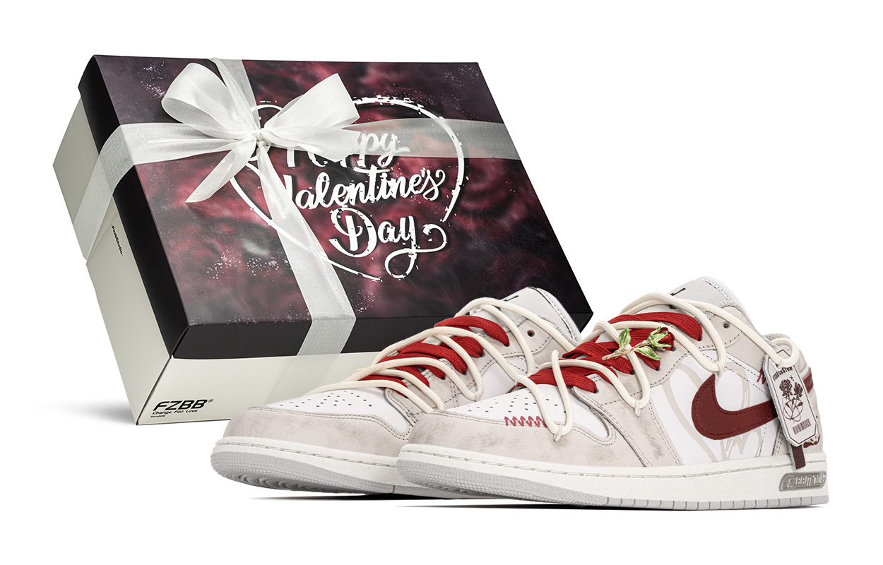 

Jordan Кроссовки Air 1 Box, Heart Messenger Low top Vintage Basketball Shoes Unisex Red Brown