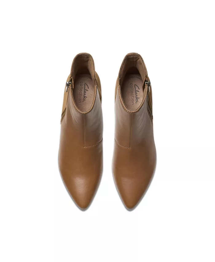 Женские полусапоги Clarks Ellanie Vibe кожаные с острым носом, коричневый — фото 4