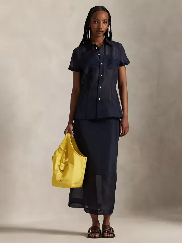 Блузка Polo из тканого шелкового органза Ralph Lauren — фото 4