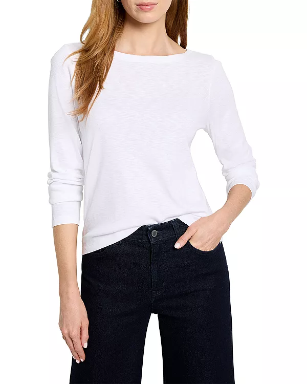 

Современная футболка с длинным рукавом в стиле «лодка» Nzt By Nic+Zoe, белый