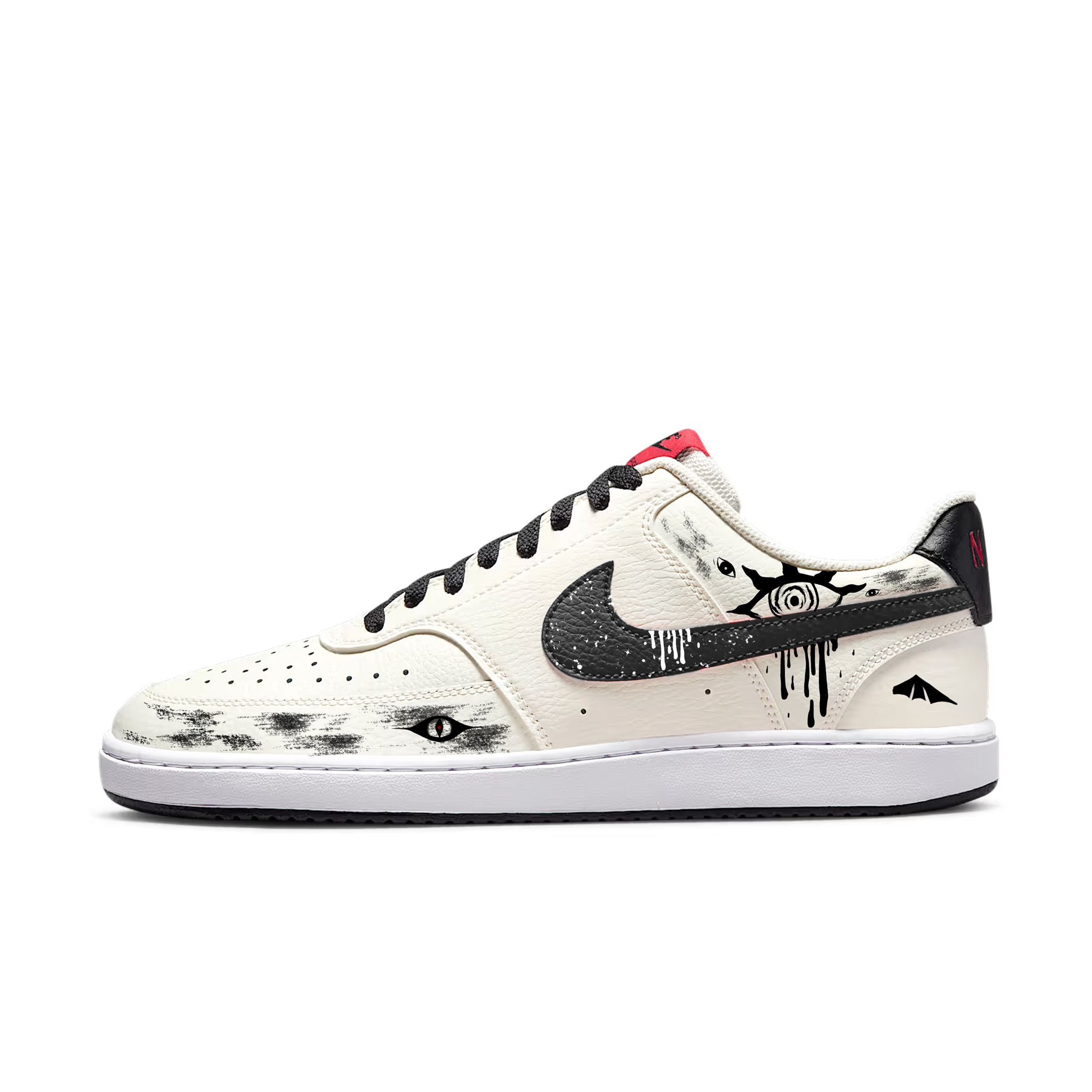 Nike Кроссовки Court Vision 1 с низким верхом, устойчивые к истиранию, унисекс, черные, белые