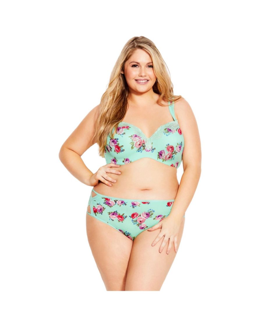 

Трусы-слипы из микрофибры больших размеров для женщин AVENUE, Mint floral