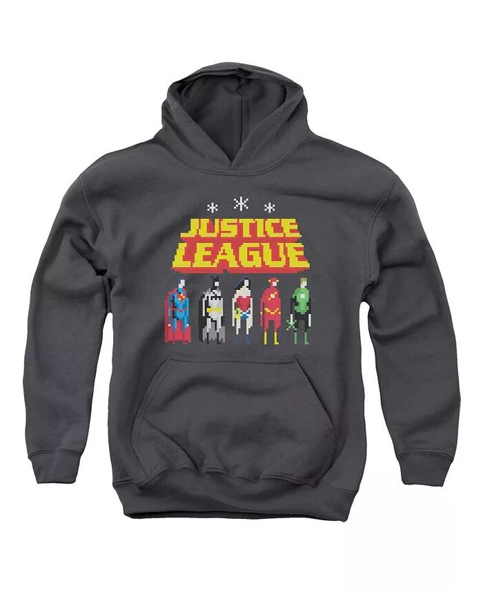 

Толстовка с капюшоном Boys of America Youth Standing Below Justice League, серый