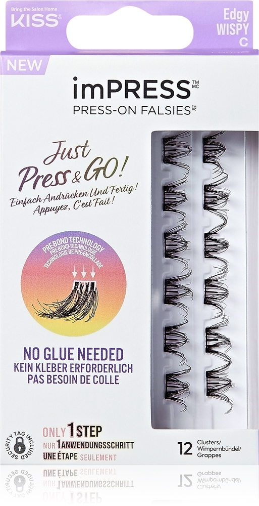 

Впечатляю! Просто нажмите и вперед! Наращивание ресниц без клея Kiss, edgy whispy c 12 шт