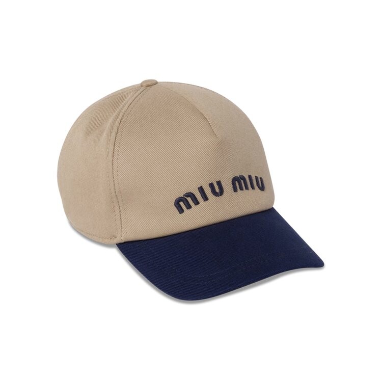 

Бейсболка Miu Miu Drill Baseball Cap, цвет Khaki/Royal