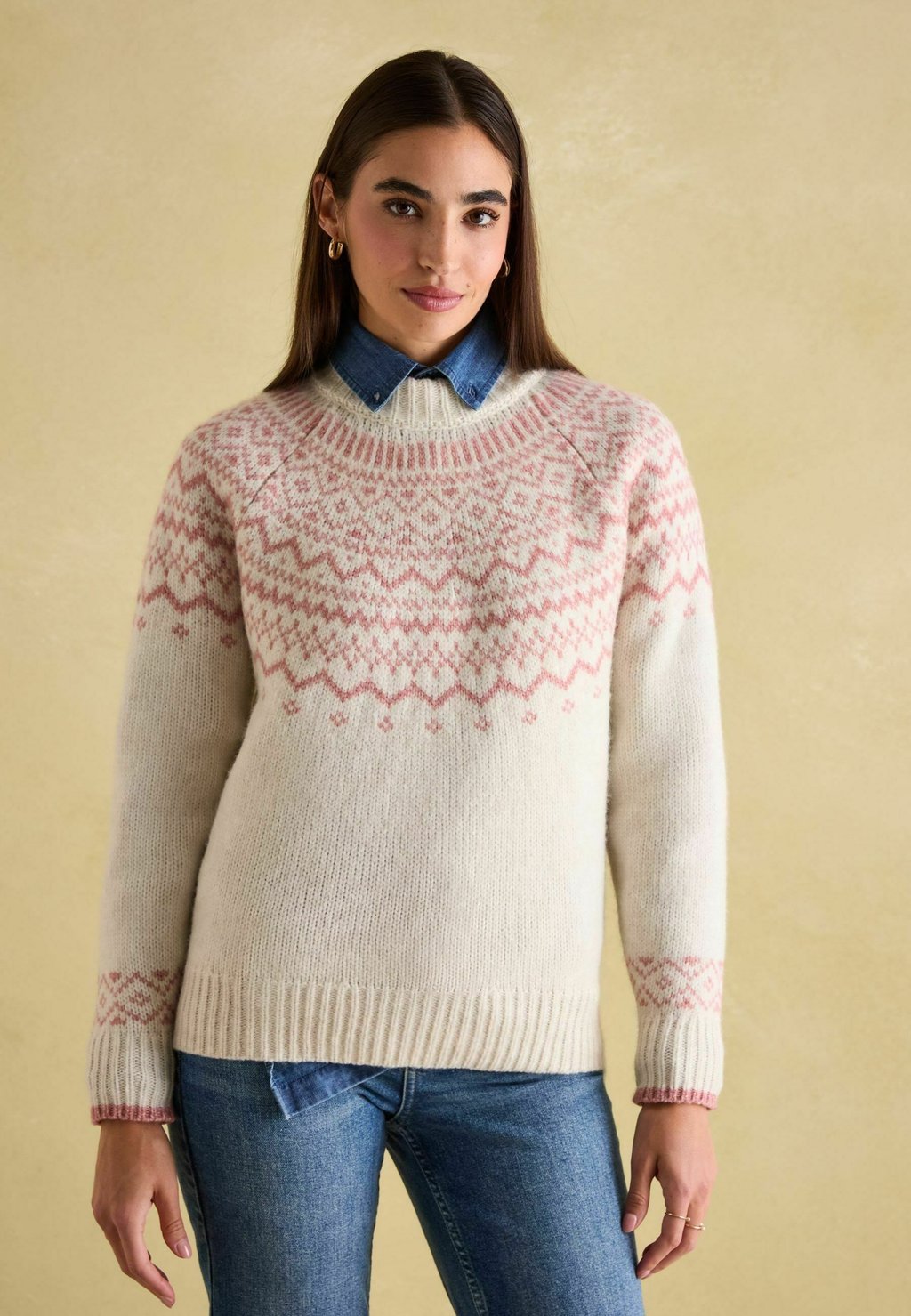 

Джемпер REGULAR FIT CHARLOTTE CREW NECK FAIR ISLE Tom Joule, бежевый