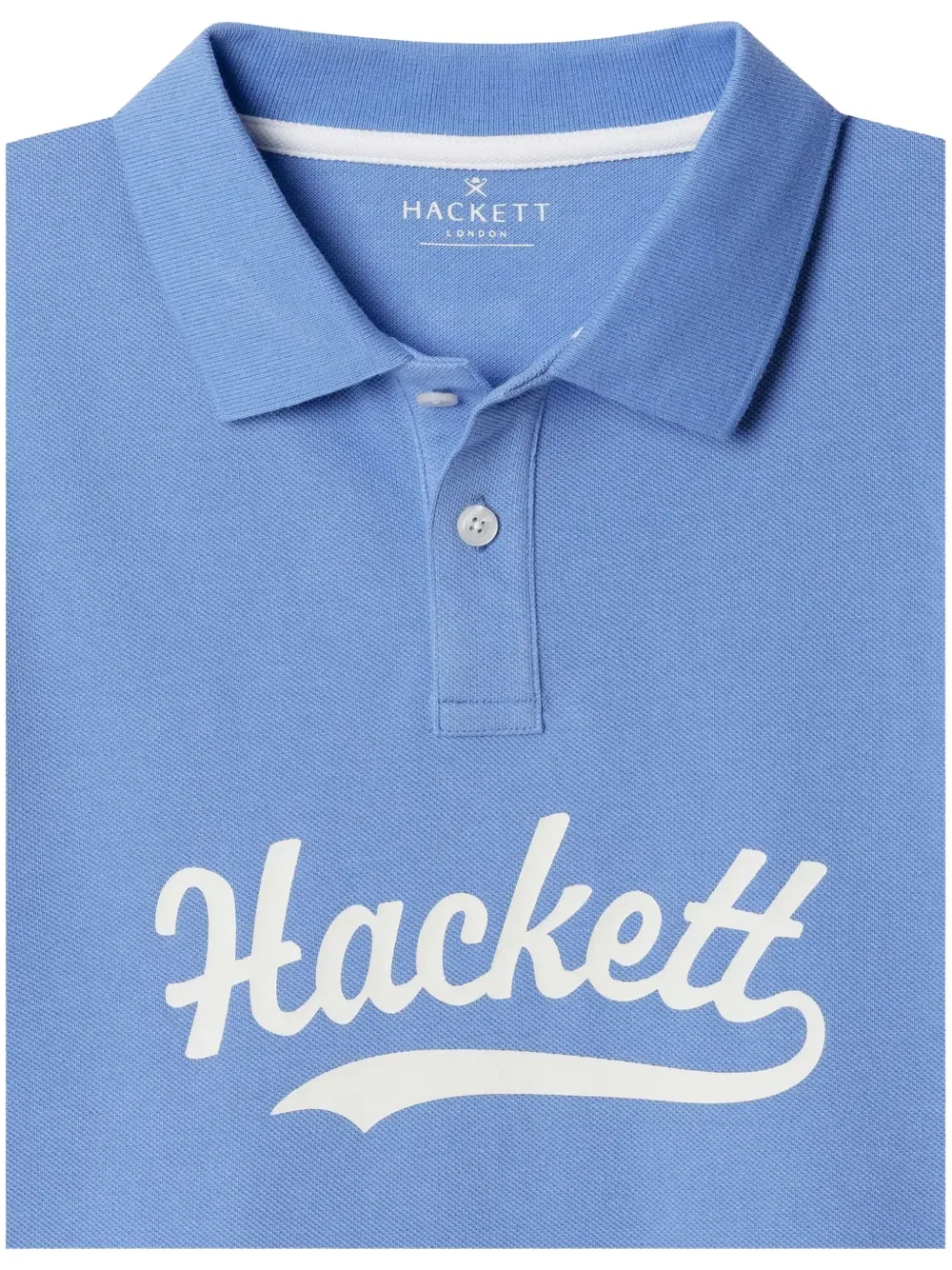 Поло с логотипом Hackett, синий — фото 3