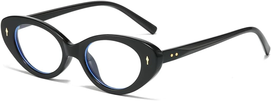 

Ретро-солнцезащитные очки «кошачий глаз» для женщин, модные оттенки конфетных цветов, защита от УФ-излучения UV400; мужские модные очки с заклепками в стиле панк TVTBBVV, Black Clear