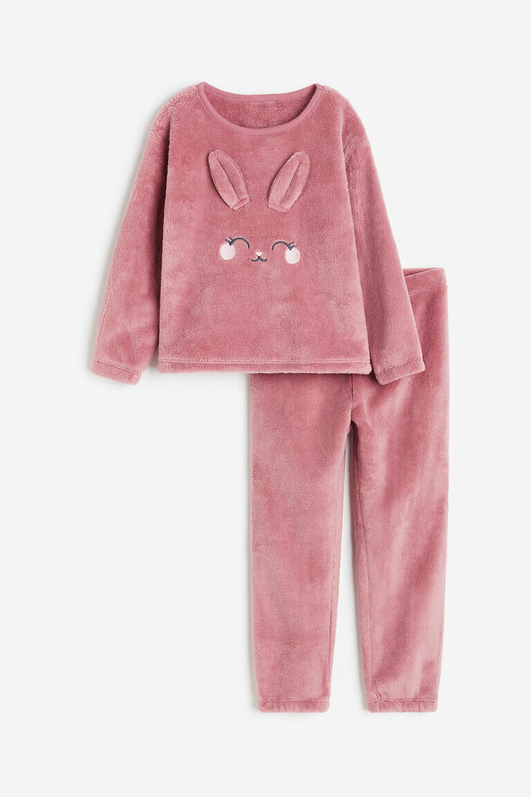 

Ворсовая пижама H&M, розовый