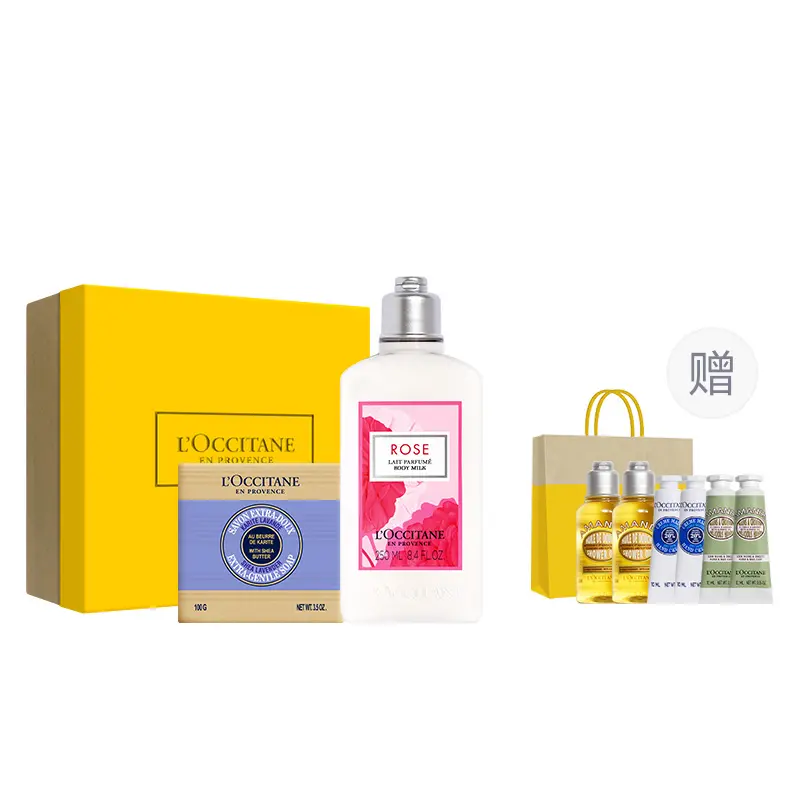

L'Occitane парфюмированное мыло лосьон для тела наборы средств по уходу за кожей устойчивость к растрескиванию LOCCITANE, [Rich розовый]розовый Moisturizing Lotion 250ml+Lavender Soap 100g