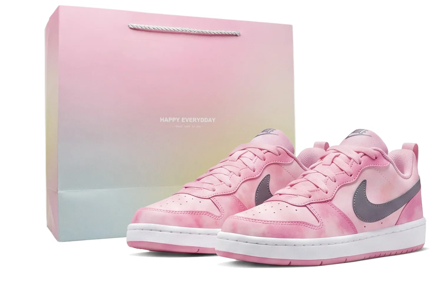 Кроссовки для скейтбординга Nike Court Borough Peach Gray Tone детские розовые