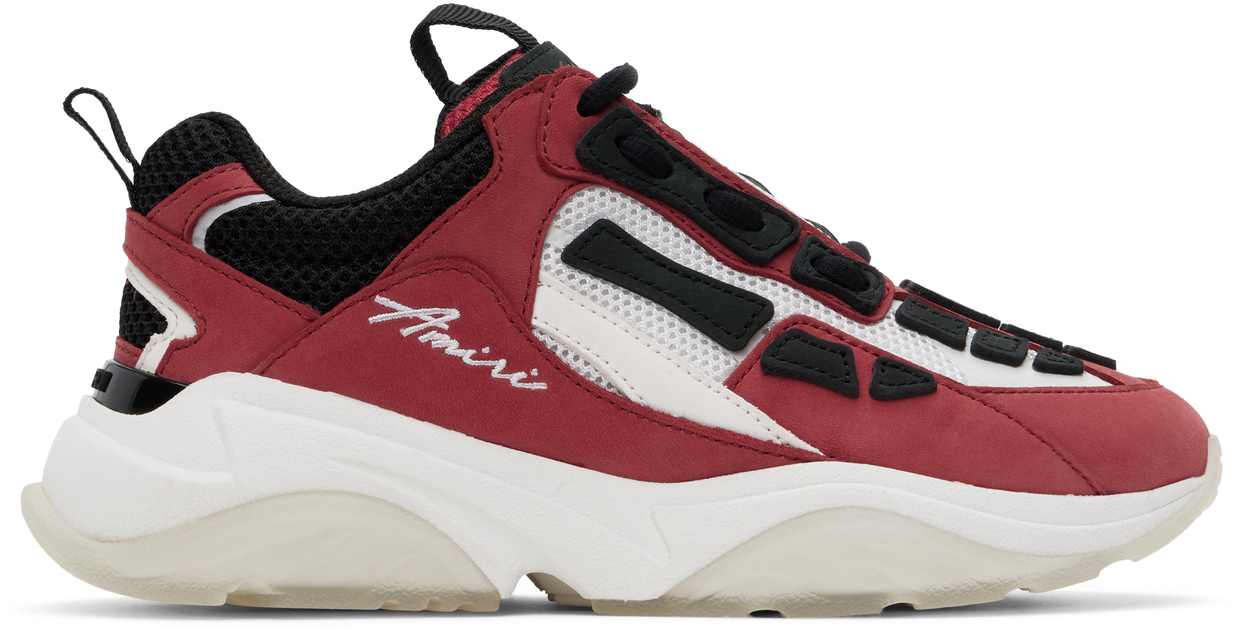 

Детские белые и бордовые кроссовки Bone Runner AMIRI