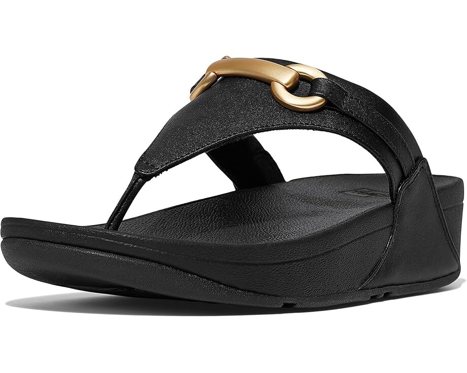 

Сандалии FitFlop Lulu Chunky-Snaffle Leather Toe-Post Sandals, черный