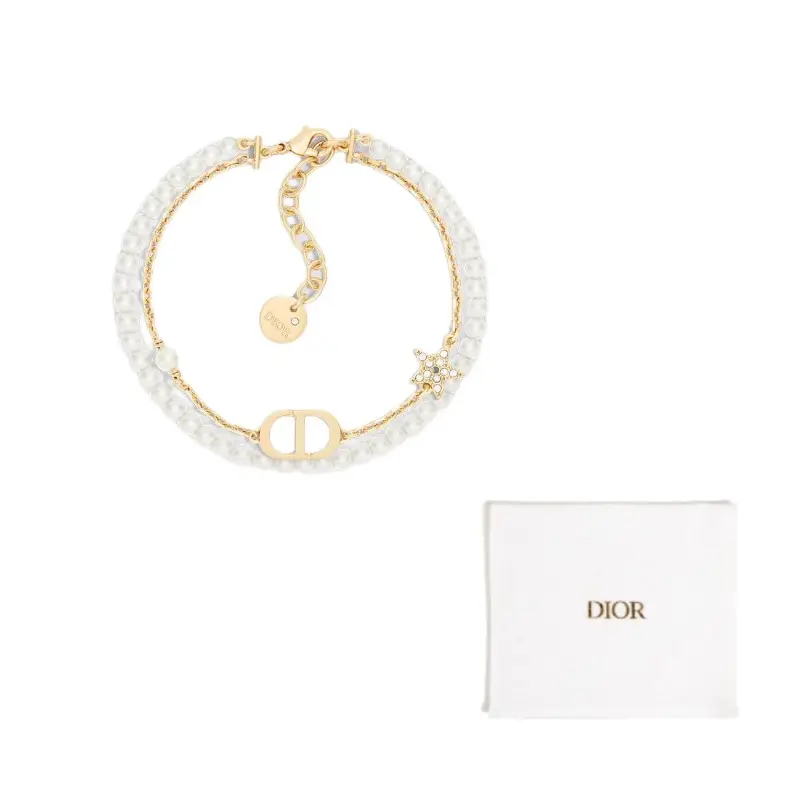 

DIOR Золотой металлический браслет для женщин