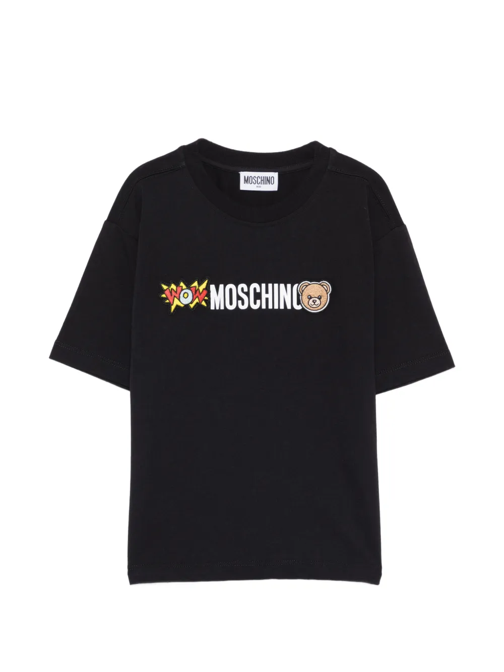 

Футболка с нашивкой в виде медведя Moschino Kids, черный