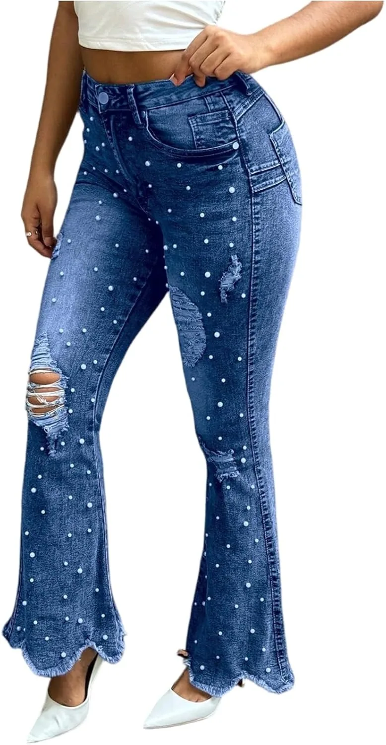 

Джинсы Bell Bottom для женщин High Waisted с эффектом подтяжки ягодиц moolBeko