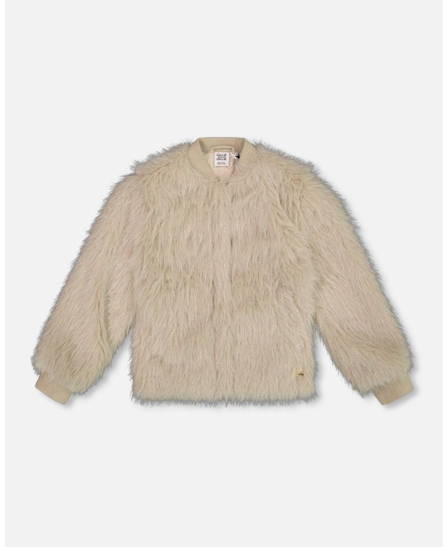 

Короткое пальто из искусственного меха для девочки, бежевое - для малышей/детей Deux par Deux, Beige
