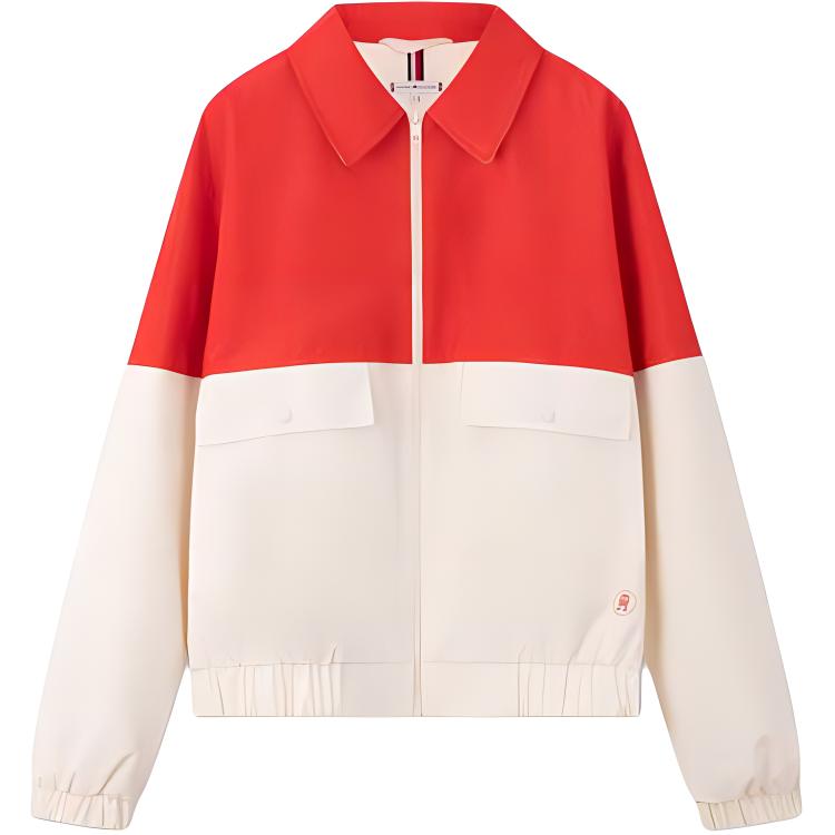 

Tommy Hilfiger Куртка женская красная бежевая в стиле пэчворк, Red Beige Patchwork