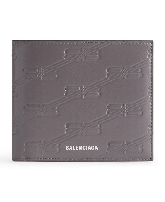 

Тиснёный монограммный квадратный кошелёк-книжка Box Balenciaga, серый