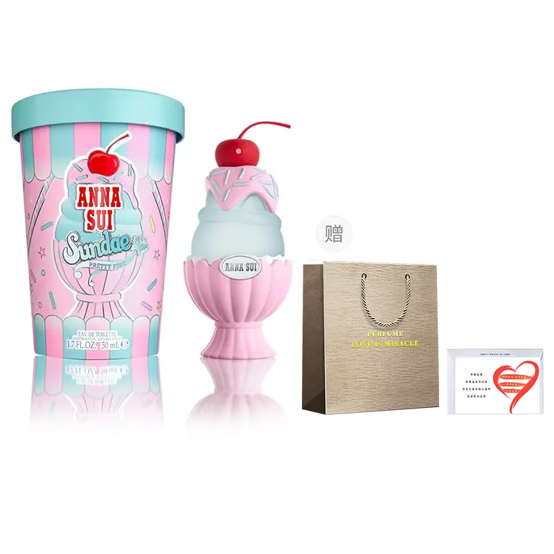 

ANNA SUI ANNASU Well Behaved Custard Elegant Pink Fruity Scent Family Eau De Toilette Sundae Ice Cream Perfume 50ML