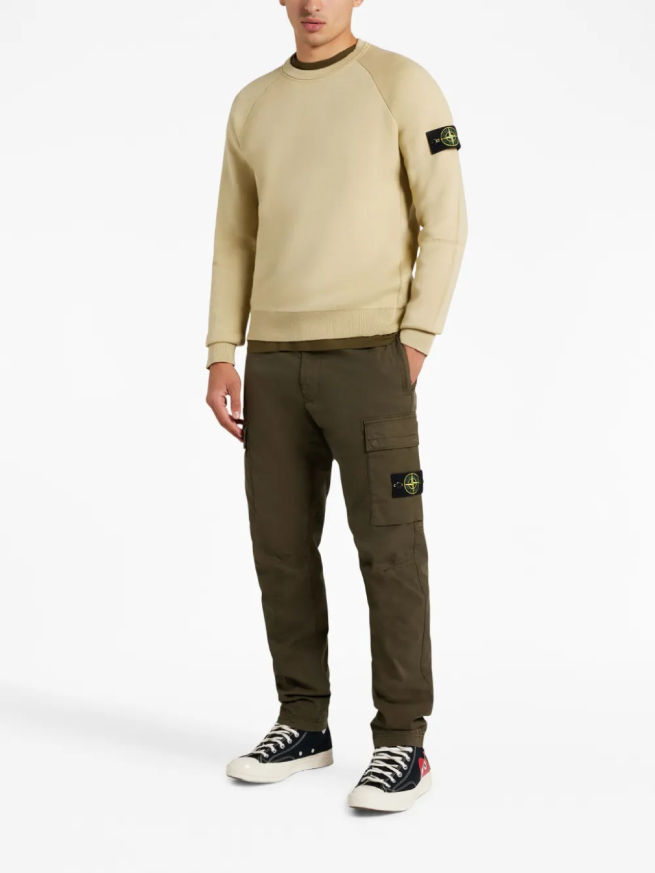 Stone Island толстовка с нашивкой-логотипом Compass, нейтральный — фото 2