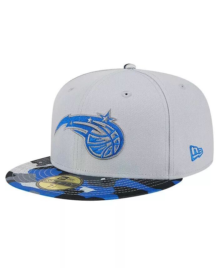 

Мужская серая кепка Orlando Magic Active Color Camo Visor 59Fifty Fitted Hat New Era, серый