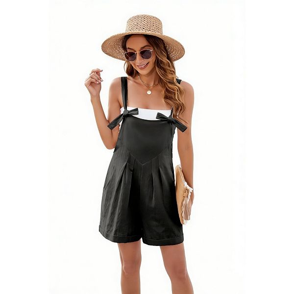 

Женский летний комбинезон с бантом для пляжа и путешествий Yesfashion, Black