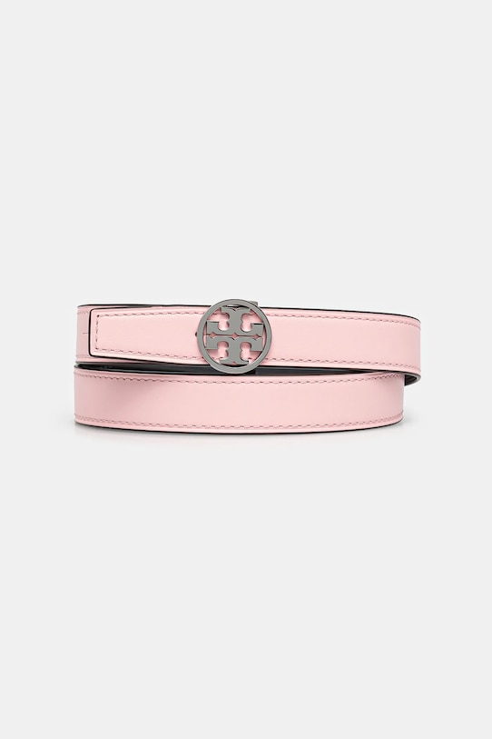 

Кожаный реверсивный двусторонний пояс Miller Smooth Reversible Tory Burch, розовый