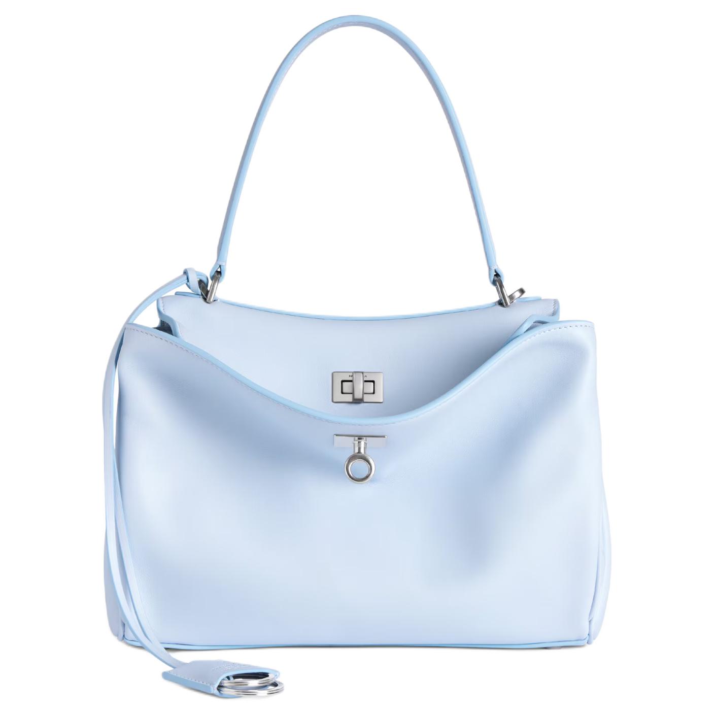 

Balenciaga Родео Телячья кожа Одноплечевая Сумка Малая Женская Облачно-голубая