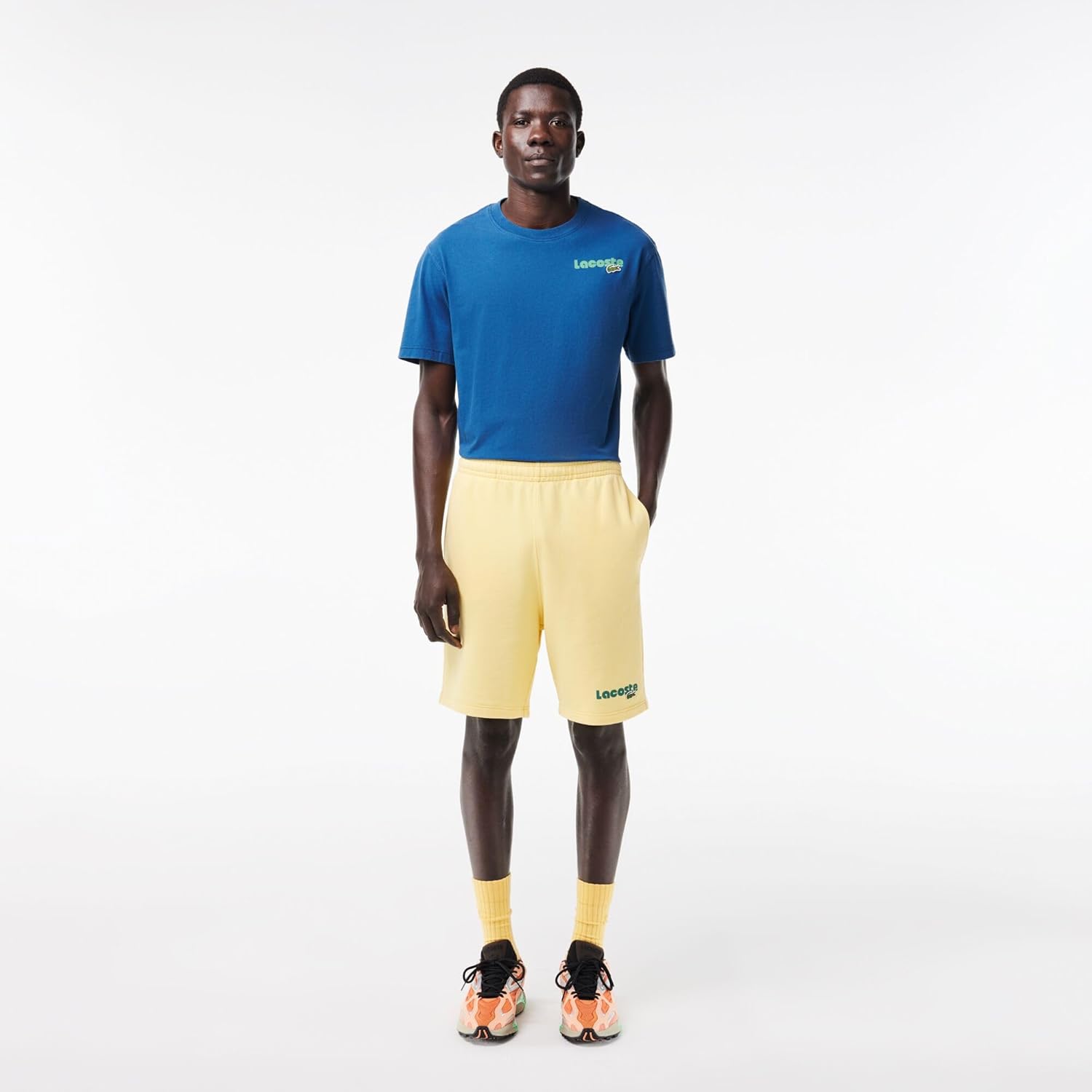 Мужская футболка Lacoste Classic Fit с коротким рукавом и надписью на спине, Globe — фото 4