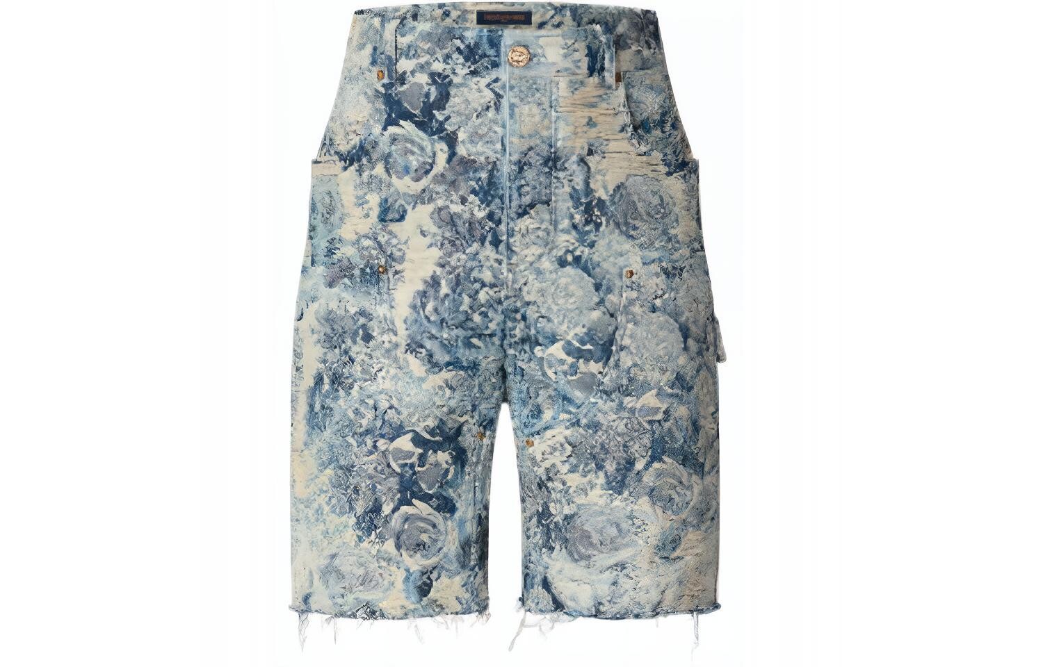 Новые квартальные продукты LV Denim Shorts Men Louis Vuitton, цвет Come with Original Gift Bag