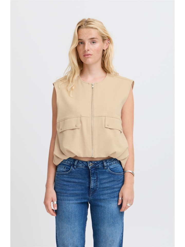 

Жилет ICHI Kurzweste IXKATE WAISTCOAT 20123636 moderne Kurzweste, коричневый