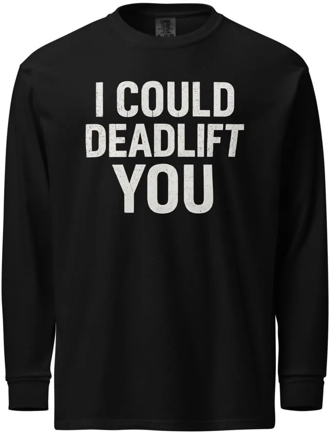 Футболка Funny Fitness с длинным рукавом для тренировок, I Could Deadlift You Generic, черный