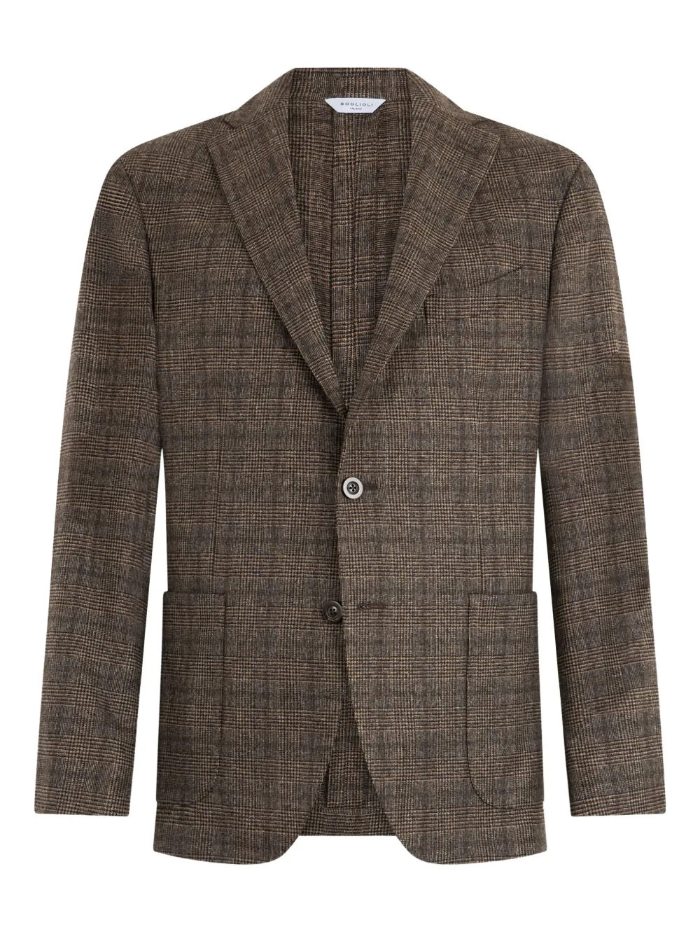 

Пиджак в клетку на одной пуговице Boglioli, коричневый