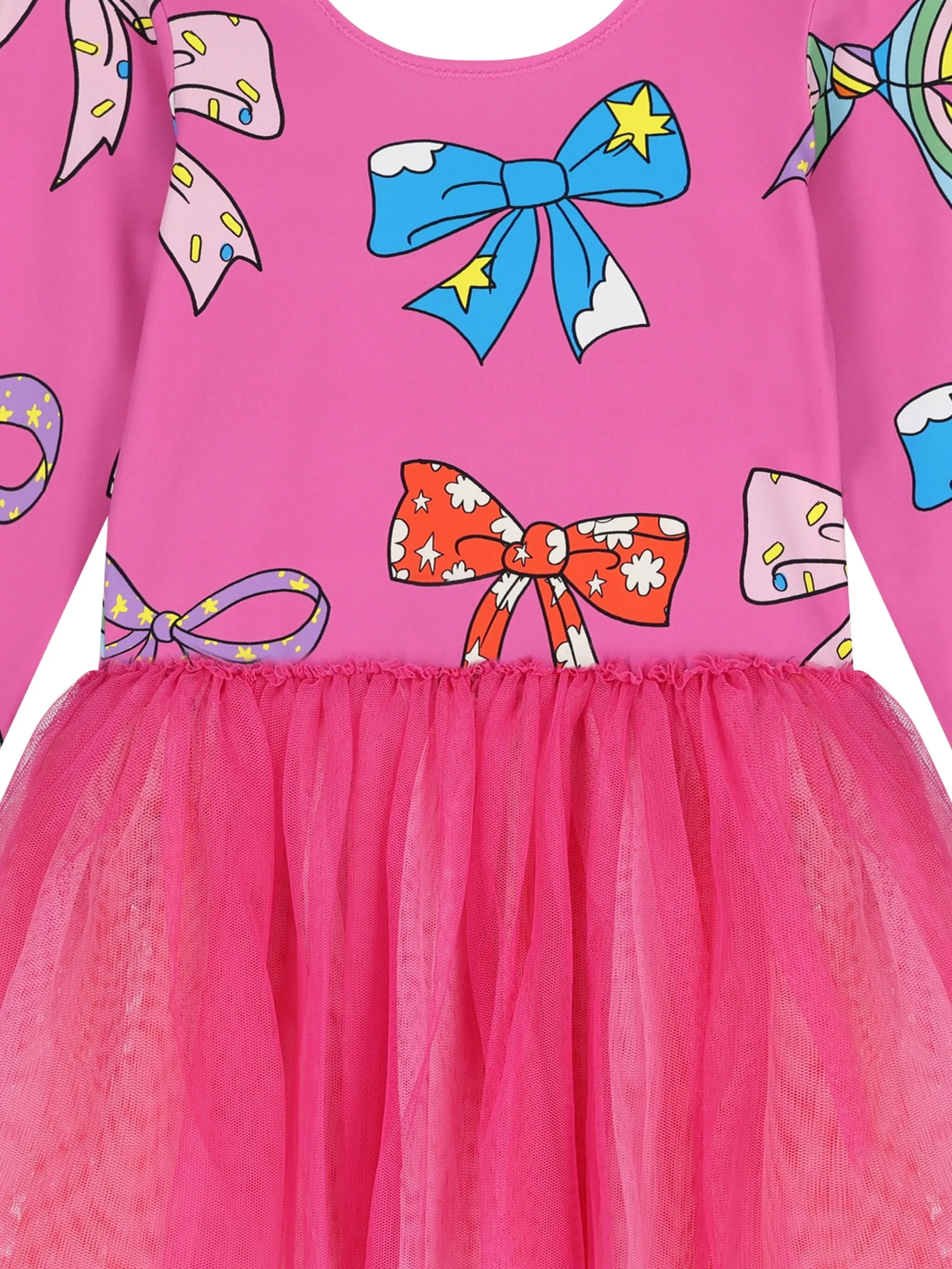 Платье из тюля с принтом Stella Mccartney Kids, розовый — фото 3
