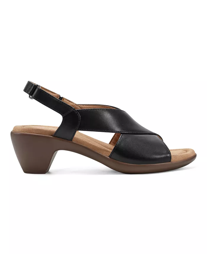 Сандалии Chantal Crisscross на низком каблуке из кожи Easy Spirit, черный — фото 2