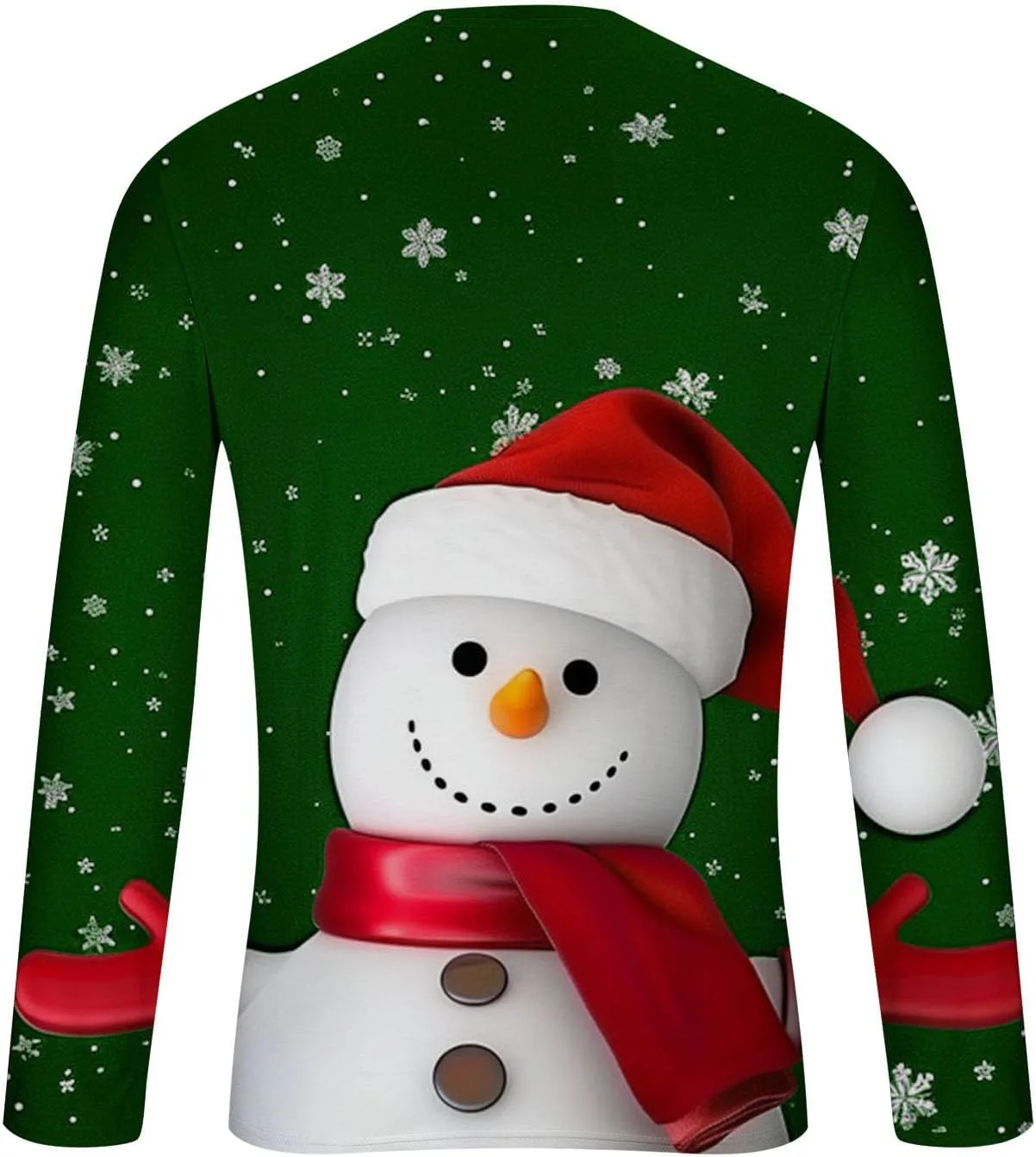Мужская футболка с забавным снеговиком на Рождество, Long Sleeve Crewneck — фото 4