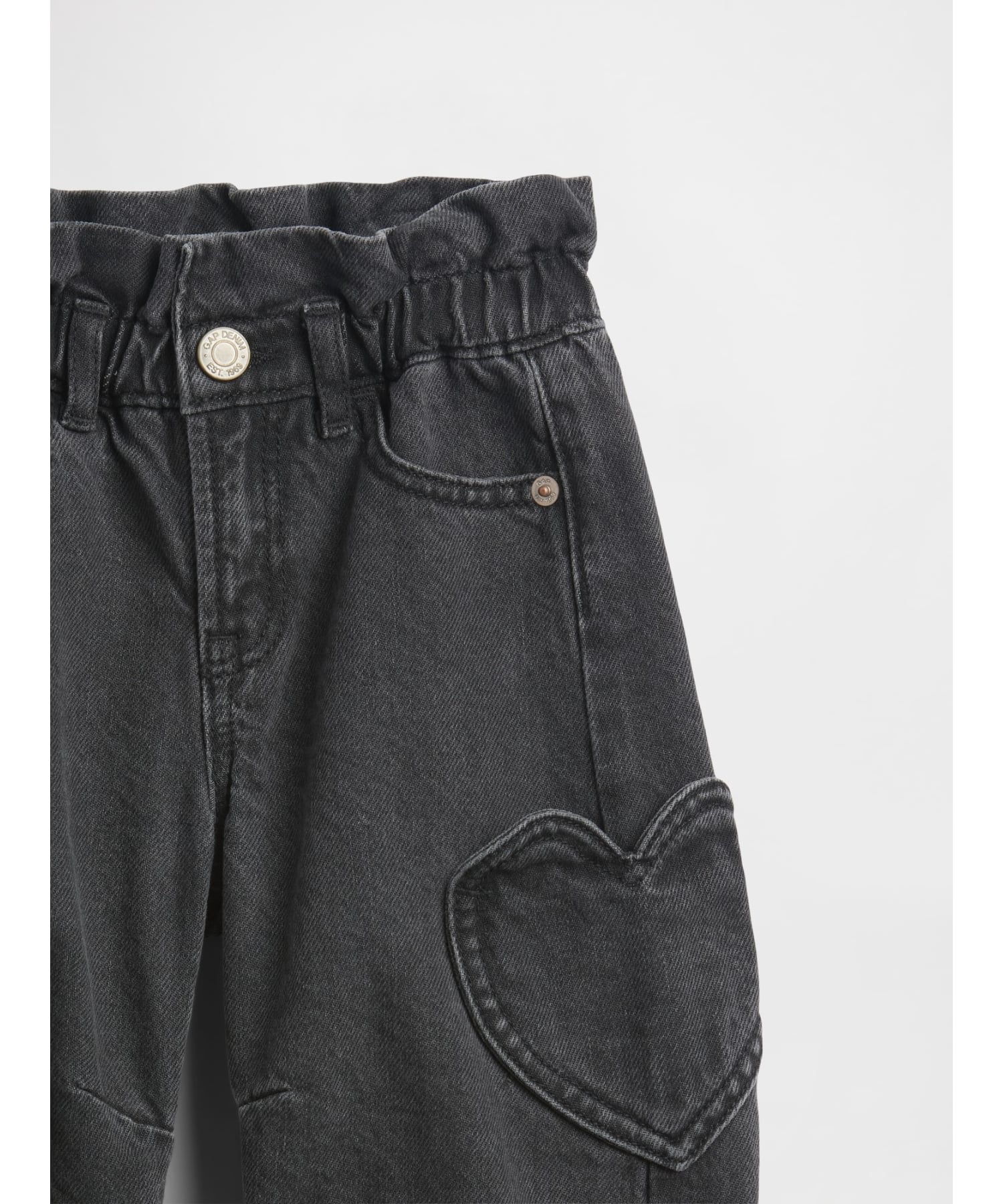 Джинсы babyGap Подкова Джинсовый Бумажный Пакет Gap, BLACK_WASH — фото 3