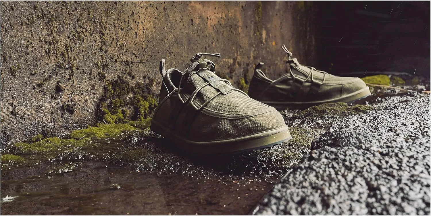 Мужские водоотталкивающие тактические кроссовки VIKTOS Trenchfoot для улицы и дома | Мидсоль из EVA с высокой амортизацией | Можно носить как обувь или сандалии с откидным задником — фото 4