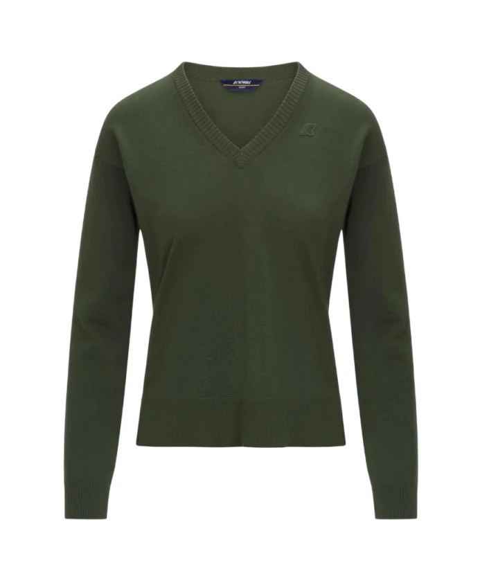 

Зеленый пуловер стандартного кроя в стильном дизайне K-Way, зеленый