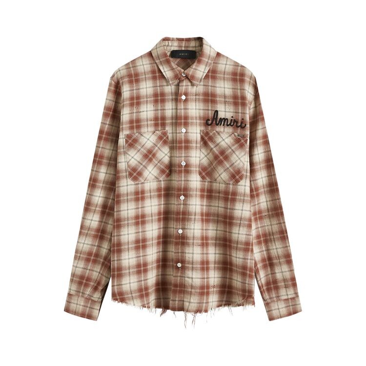 

Рубашка Amiri Shotgun Flannel Shirt Chocolate, коричневый