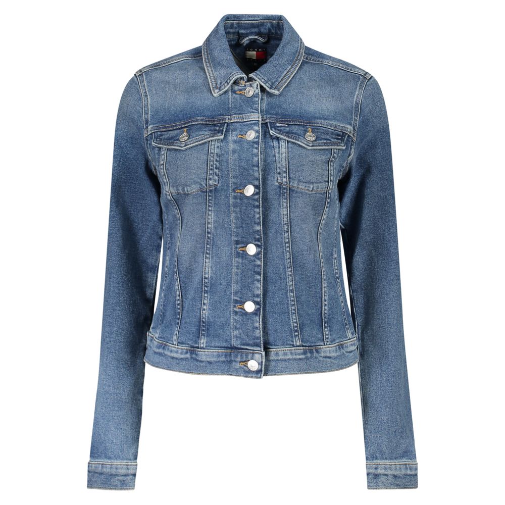 

Синяя хлопковая женская куртка Tommy Hilfiger
